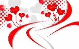 cuori rossi con parole di amore