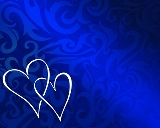 cuori su velluto blu