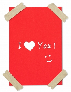 i love you su cartoncino rosso